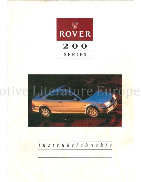 1994 ROVER 200 INSTRUCTIEBOEKJE NEDERLANDS