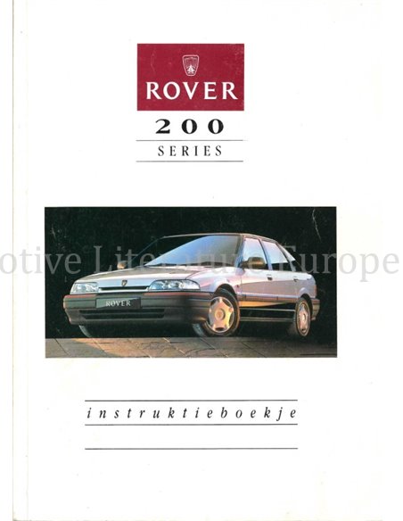 1993 ROVER 200 BETRIEBSANLEITUNG NIEDERLÄNDISCH