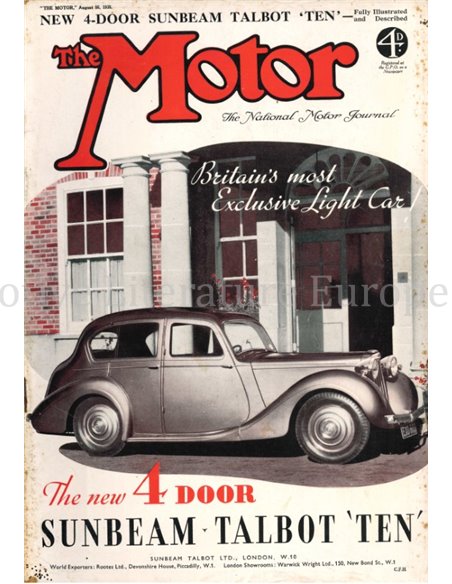 1938 THE MOTOR MAGAZINE 1912 ENGLISH