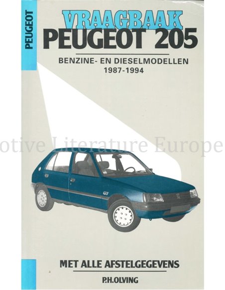 1987 - 1994 PEUGEOT 205 PETROL DIESEL HANDBOOK DUTCH