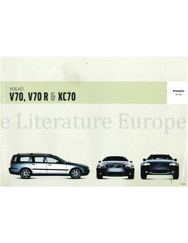 2004 VOLVO V70 R & XC70 OWNER'S MANUAL DUTCH