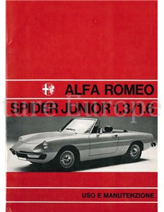 1972 ALFA ROMEO SPIDER 1300 1600 JUNIOR INSTRUCTIEBOEKJE ITALIAANS