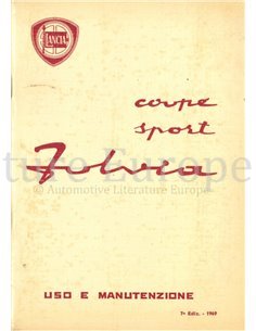 1969 LANCIA FULVIA COUPE / SPORT OWNERS MANUAL ITALIAN