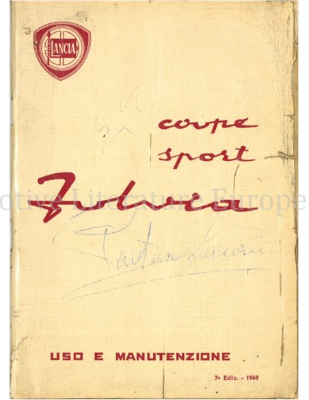 1969 LANCIA FULVIA COUPE / SPORT BETRIEBSANLEITUNG ITALIENISCH