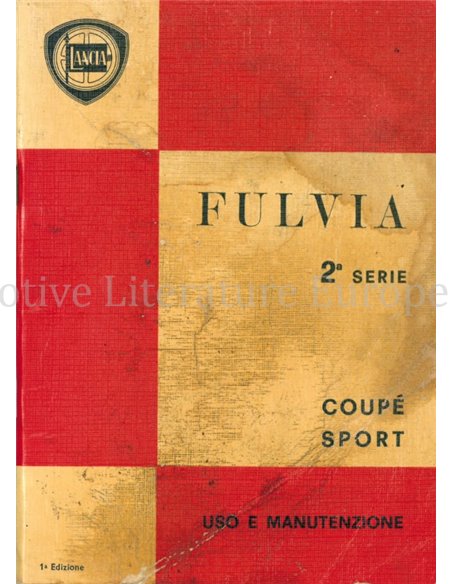 1970 LANCIA FULVIA COUPE SPORT OWNERS MANUAL ITALIAN