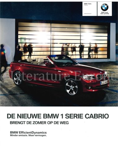 2011 BMW 1ER CABRIO PROSPEKT NIEDERLÄNDISCH