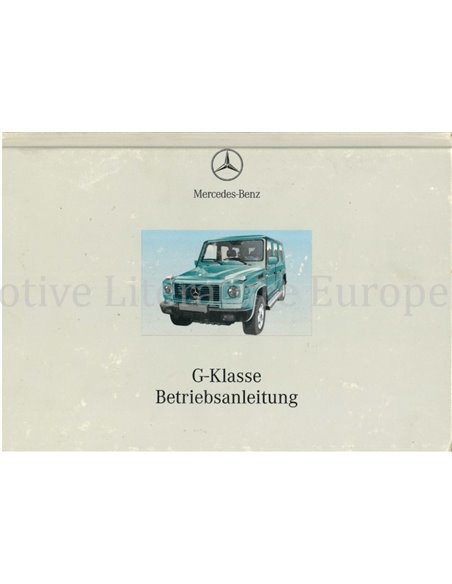 2000 MERCEDES BENZ G CLASS OWNERS MANUAL GERMAN