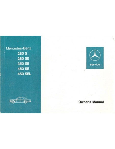 1973 MERCEDES BENZ S CLASS OWNERS MANUAL ENGLISH