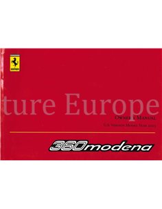 2003 FERRARI 360 MODENA BETRIEBSANLEITUNG U.S. VERSION