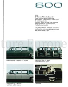 1972 MERCEDES BENZ 600 BROCHURE ITALIAN 2