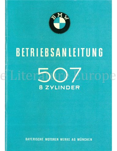 1957 BMW 507 COUPE CABRIOLET V8 INSTRUCTIEBOEKJE ENGELS FRANS SPAANS