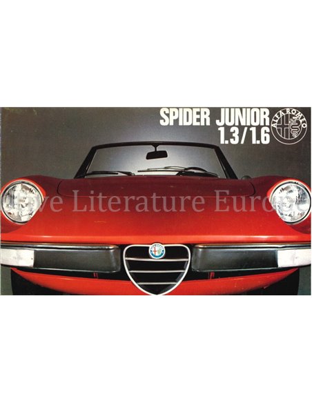 1973 ALFA ROMEO SPIDER JUNIOR 1.3 / 1.6 BROCHURE DUITS
