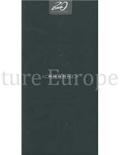 2019 PAGANI ZONDA 20 JAHRE JUBILÄUM KARTE ENGLISCH