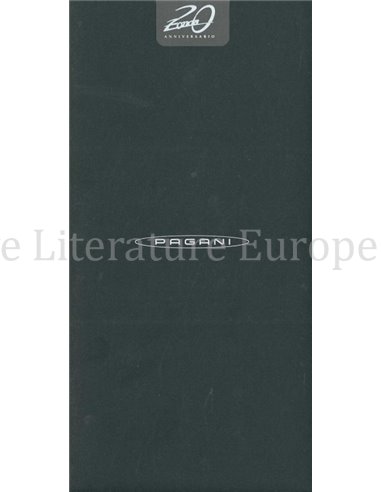 2019 PAGANI ZONDA 20 JAHRE JUBILÄUM KARTE ENGLISCH