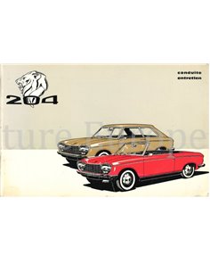 1968 PEUGEOT 204 COUPE & CABRIOLET INSTRUCTIEBOEKJE FRANS