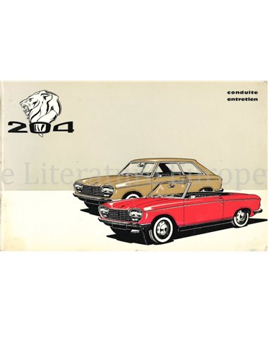 1968 PEUGEOT 204 COUPE & CONVERTIBLE OWNERS MANUAL FRENCH