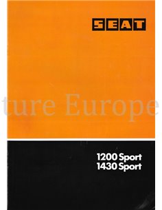 1978 SEAT 1200 SPORT / 1430 SPORT BROCHURE DUITS