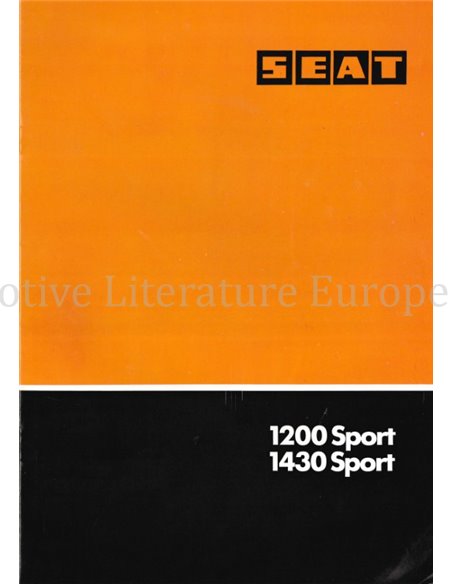 1978 SEAT 1200 SPORT / 1430 SPORT BROCHURE GERMAN