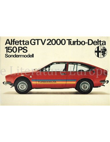 1980 ALFA ROMEO ALFETTA GTV 2000 TURBO-DELTA BROCHURE DUITS