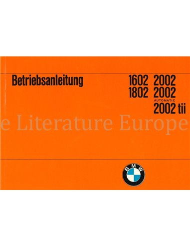 1975 BMW 1602 1802 2002 OWNERS MANUAL GERMAN