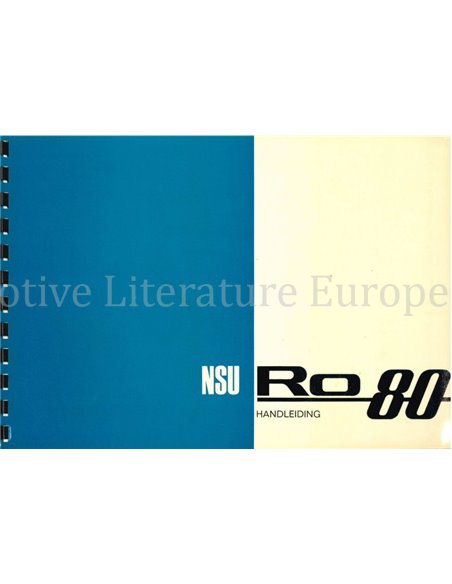 1970 NSU RO 80 BETRIEBSANLEITUNG NIEDERLÄNDISCH