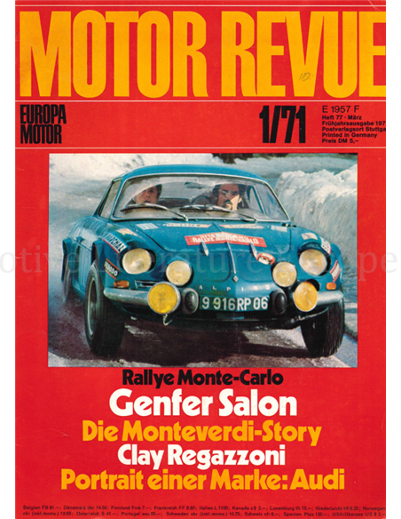 1971 MOTOR REVUE MAGAZINE 77 DUITS