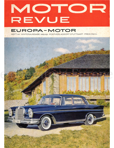 1962 MOTOR REVUE MAGAZINE 44 GERMAN