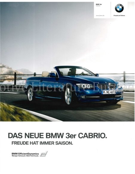 2010 BMW 3 SERIE CABRIO BROCHURE DUITS