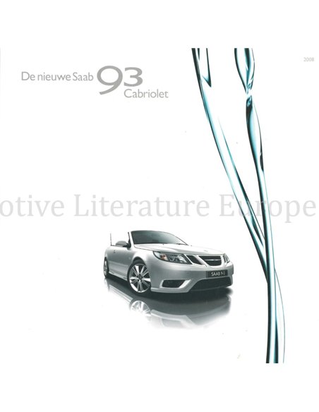 2008 SAAB 93 CABRIOLET BROCHURE DUTCH
