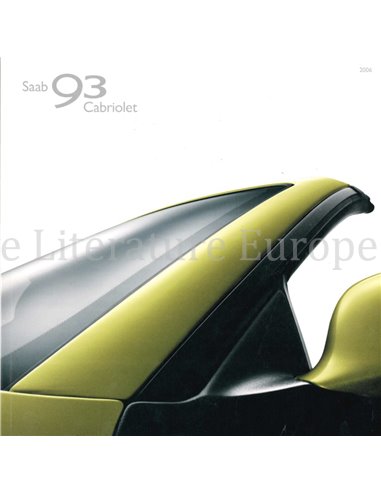 2006 SAAB 9-3 CABRIOLET BROCHURE NEDERLANDS