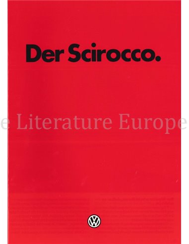 1981 VOLKSWAGEN SCIROCCO BROCHURE DUITS