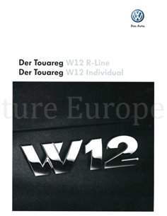 2008 VOLKSWAGEN TOUAREG W12 / W12 R-LINE SPORT BROCHURE DUITS