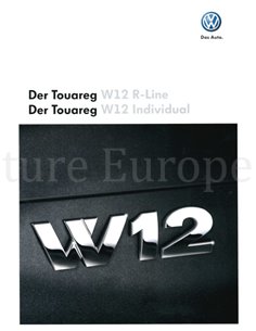 2009 VOLKSWAGEN TOUAREG W12 / W12 R-LINE SPORT BROCHURE DUITS