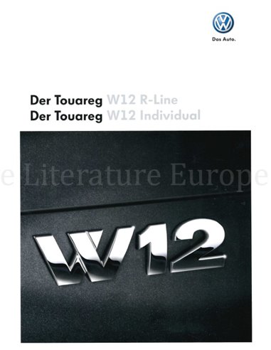 2009 VOLKSWAGEN TOUAREG W12 / W12 R-LINE SPORT BROCHURE DUITS