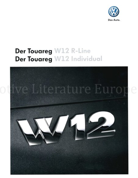 2009 VOLKSWAGEN TOUAREG W12 / W12 R-LINE PROSPEKT DEUTSCH