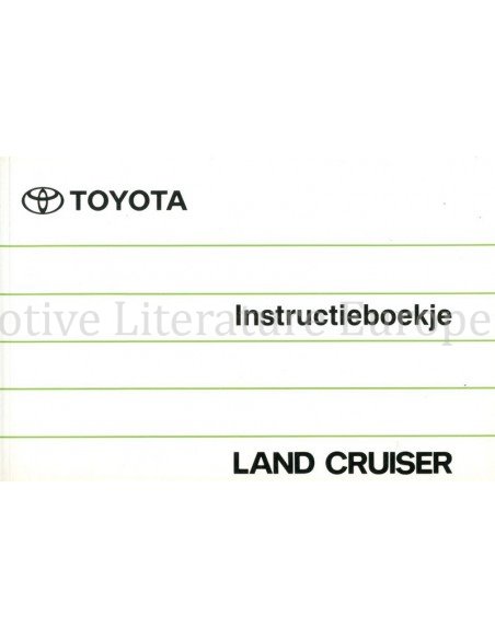1997 TOYOTA LANDCRUISER BETRIEBSANLEITUNG NIEDERLÄNDISCH