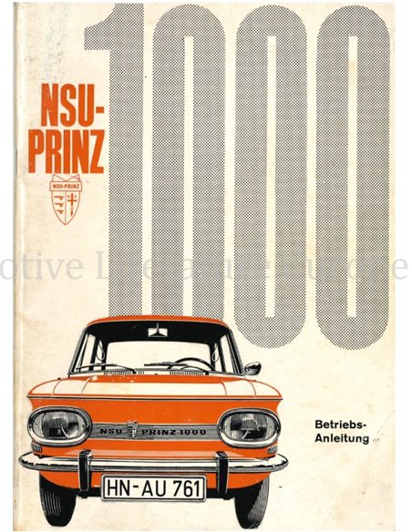 1964 NSU PRINZ 1000 BETRIEBSANLEITUNG NIEDERLÄNDISCH