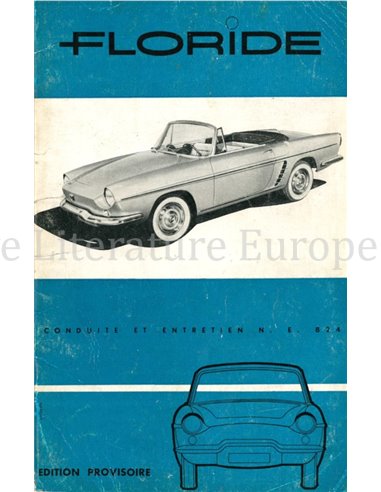 1960 RENAULT FLORIDE OWNERS MANUAL FRENCH