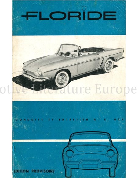 1960 RENAULT FLORIDE OWNERS MANUAL FRENCH
