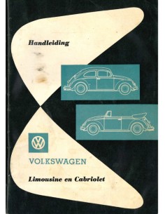 1961 VOLKSWAGEN KEVER 1200 INSTRUTCIEBOEKJE ENGELS