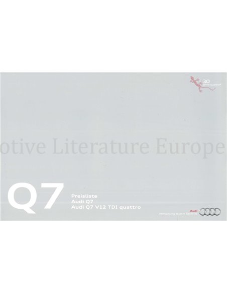2010 AUDI Q7 BROCHURE DUITS