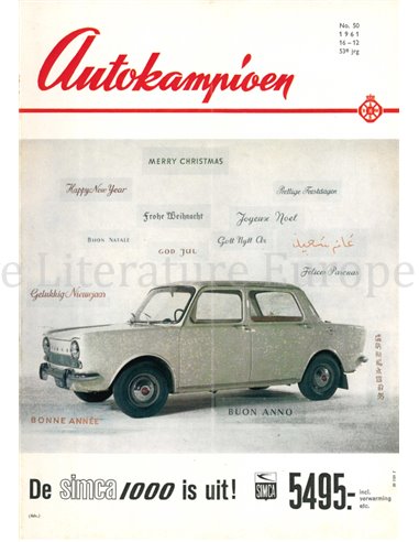 1961 AUTOKAMPIOEN MAGAZIN 50 NIEDERLÄNDISCH