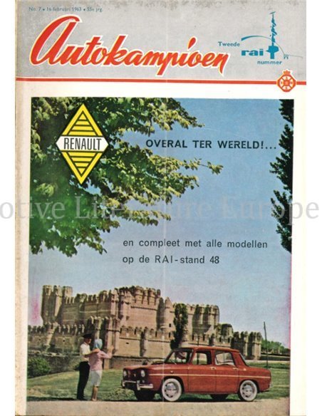 1963 AUTOKAMPIOEN MAGAZINE 7 NEDERLANDS