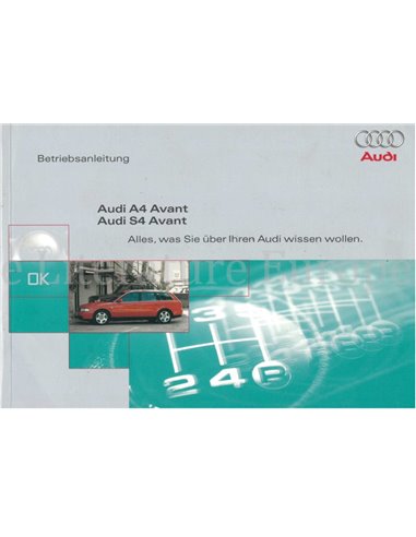1999 AUDI A4  / S4 AVANT BETRIEBSANLEITUNG DEUTSCH