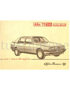 1986 ALFA ROMEO 75 TURBO DIESEL BETRIEBSANLEITUNG ITALIENISCH