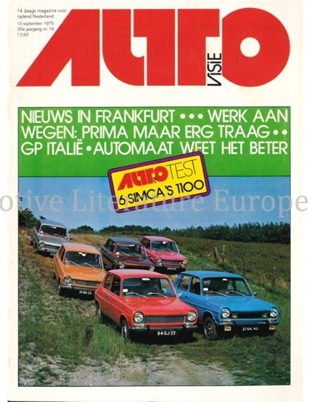1975 AUTOVISIE MAGAZINE 19 NEDERLANDS
