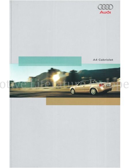 2004 AUDI A4 CABRIOLET PROSPEKT DEUTSCH