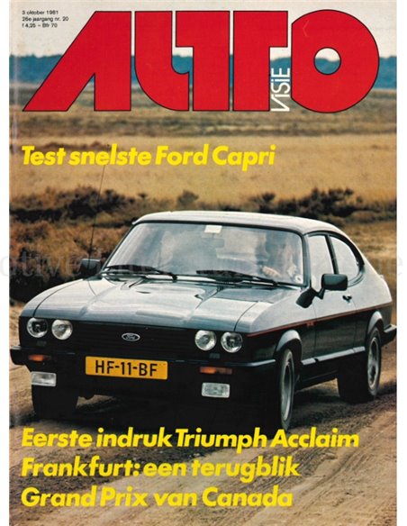 1981 AUTOVISIE MAGAZINE 20 NEDERLANDS