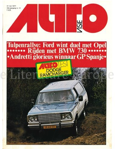 1977 AUTOVISIE MAGAZIN 11 NIEDERLÄNDISCH
