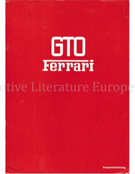 1984 FERRARI 288 GTO PRESSKIT GERMAN 305/84 